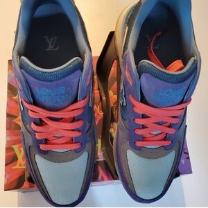 Louis Vuitton Adult Sneakers - Blue and Coral